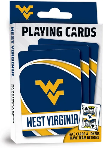 MasterPieces Family Games - Naipes de los montañeros de Virginia Occidental de la NCAA - Baraja de cartas con licencia oficial para adultos, niños y