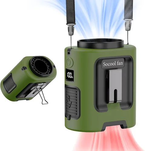 Miniatura 9 de Socool - Ventilador de cintura portátil con clip en el cinturón portátil, mini ventiladores personales recargables, 4 velocidades 13000 RPM