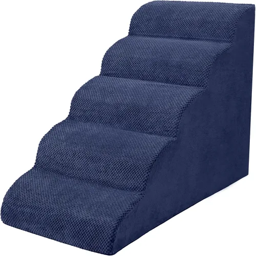 Miniatura 29 de Escaleras para perros pequeños, rampa de espuma de alta densidad para perros, escalones extra anchos antideslizantes para camas altas o sofá