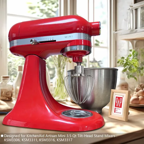 Miniatura 2 de Accesorio de batidor resistente para KitchenAid Artisan Mini de 3.5 cuartos de galón con cabezal basculante - Látigo de alambre de acero inoxidable