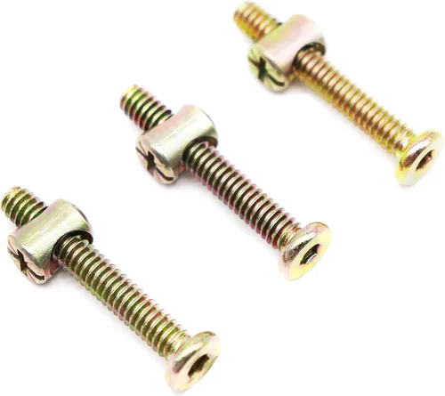Miniatura 3 de Paquete de 15 tornillos de cuna de 1/4-20 x 1-5/8 pulgadas, tornillos hexagonales chapados en zinc, tuercas de barril para literas, cunas, muebles