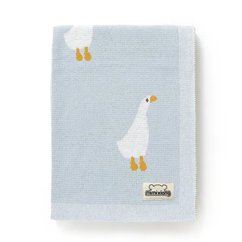 Miniatura 17 de mimixiong Manta de punto para bebés niños y niñas, algodón suave neutro en blanco para envolver cochecito de cuna con lindas ovejas