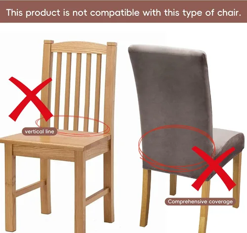 Miniatura 2 de Juego de 4 fundas elásticas para sillas de comedor, fundas para sillas de comedor, fundas para sillas de cocina, fundas de asiento extraíbles y Beige