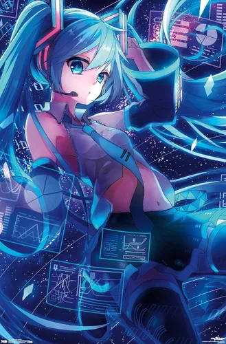 Miniatura 11 de Trends International Hatsune Miku - Póster de pared con pantallas, 14.725 x 22.375 pulgadas, paquete de póster y montaje prémium Paquete de póster