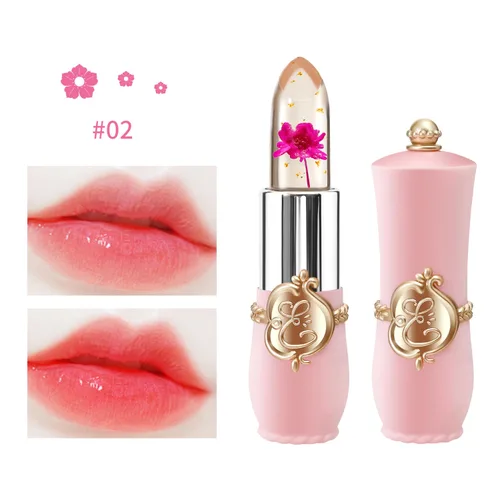 Miniatura 3 de BestLand Juego de 3 Piezas/Set de Lápiz Labial de Gelatina de Flores Cambio de Temperatura Hidratante de Larga Duración Bálsamo Nutritivo Cambio