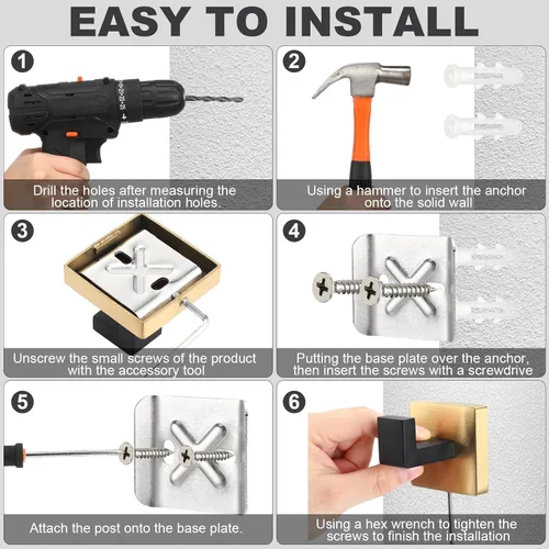 Miniatura 4 de Blulu Juego de accesorios de baño de 23.6 pulgadas, soporte para papel higiénico con estante para teléfono, juego de accesorios de baño, gancho