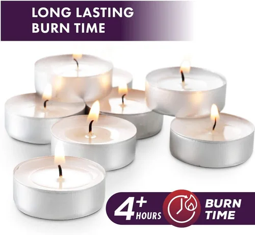 Miniatura 4 de MontoPack Velas de té sin perfume, 45 unidades 4 horas, blancas, sin humo, sin goteo, pequeñas velas votivas de parafina Velas duraderas