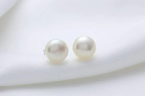 Miniatura 2 de Rakumi - Pendientes de plata de ley AAAA de 3 a 0.512in, perlas blancas para mujer