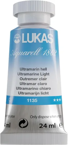 Miniatura 57 de Lukas 1862 Aquarell Artists' - Tubos de acuarela para artistas, color cian (primario), 0.8 fl oz, pintura de acuarela vibrante de grado profesional