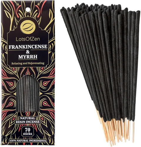 Miniatura 7 de LOTS OF ZEN Varillas de incienso de incienso y mirra (paquete de 70) – Kit de manchas de resina natural de larga duración para limpieza espiritual