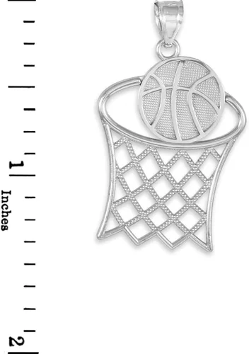 Miniatura 2 de Sports Charms Colgante de aro de baloncesto de plata de ley 925 Plata esterlina