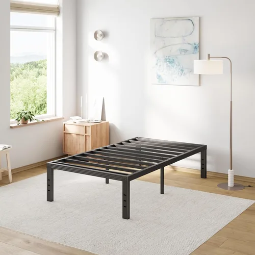 Marco de Cama Tamaño Twin de 16" de Alto Resistente, Marco de Cama de Plataforma de Metal, Marco de Acero Resistente, No Necesita Somier, Sin Ruido,