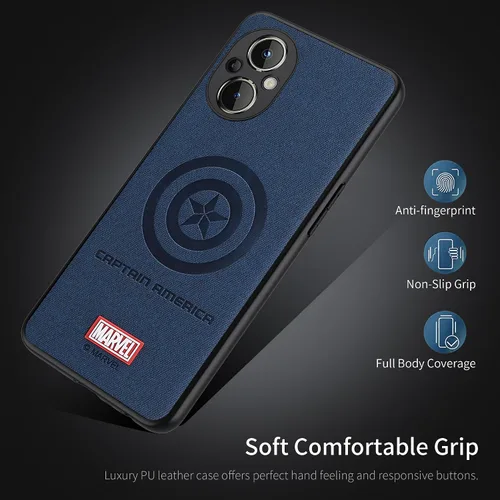 Miniatura 4 de IRON SPIDER Funda para OnePlus Nord N20 5G, con personaje de superhéroe, compatible con OnePlus Nord N20 de piel (azul) para hombre y mujer Capitán