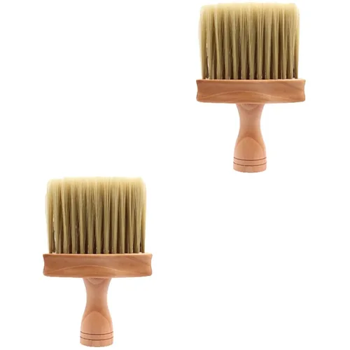 KALLORY 2 unids peluquero cuello plumero cepillo profesional de corte de pelo kit para peluquería uso en el hogar mango para quitar el polvo de