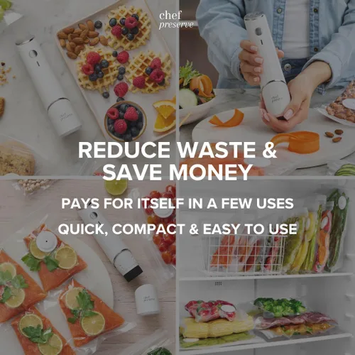 Miniatura 6 de Bolsas selladoras al vacío reutilizables Chef Preserve para alimentos – 100 bolsas de almacenamiento de alimentos libres de BPA, para congelador