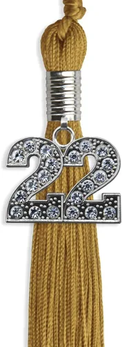 Miniatura 2 de Endea Graduation Borla de un solo color con dije de plata brillante (oro antiguo, 2022)
