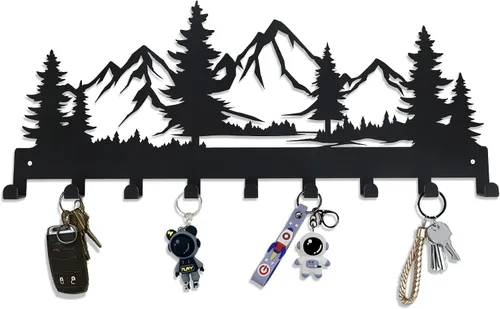 Miniatura 9 de Soporte de Llaves de Metal, Ganchos de Llaves Montados en la Pared, Soporte de Llaves para Pared, Organizador de Llaves con 7 Ganchos, Soporte