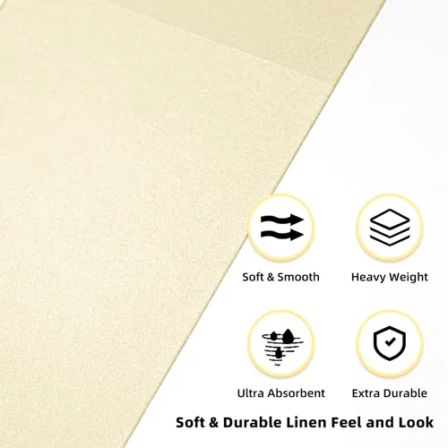Miniatura 3 de KAMMAK Servilletas de Cena Desechables Beige Tipo Tela Servilletas de Papel con Bolsillo Paquete de 100 Servilletas Plegadas Toalla de Mano
