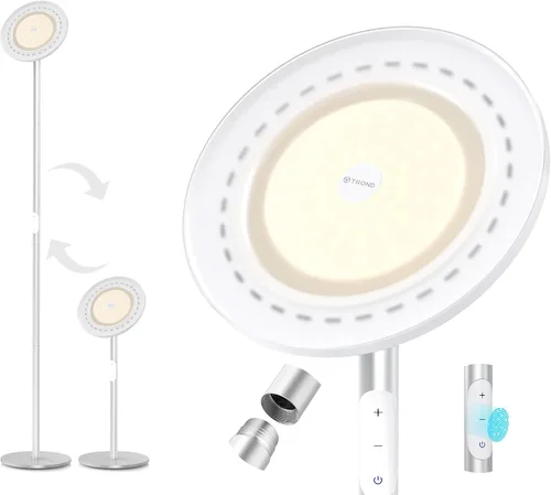 Miniatura 11 de TROND Lámpara de pie, lámpara LED súper brillante de 5000 lúmenes, poste de aluminio integrado, 71 pulgadas de alto, 5500 K luz natural regulable