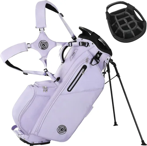 Miniatura 11 de Bolsa de golf con soporte de 14 vías, bolsas de golf ligeras para hombres y mujeres con soporte, doble correa ergonómica acolchada, divisores