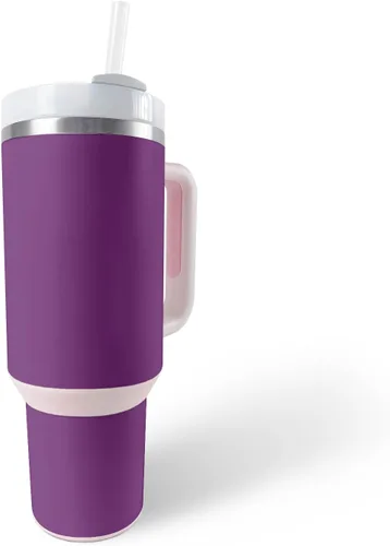 Miniatura 11 de MightySkins Skin - Vaso de vinilo compatible con Stanley The Quencher H2.0 FlowState de 40 onzas, color turquesa sólido, funda protectora, duradera