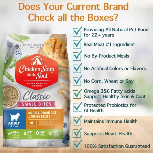 Miniatura 3 de Chicken Soup for The Soul All Natural Premium Small Bites - Alimento seco para perros adultos, primer ingrediente de carne real, sin subproductos