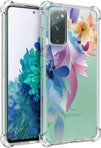Miniatura 8 de Osophter funda flexible para Samsung Galaxy S20 FE 5G, diseño floral, para niñas y mujeres, absorción de golpes, de goma de poliuretano termoplástico