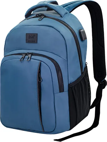 Miniatura 9 de WOLT Mochila para laptop para hombres y mujeres para portátil de 15.6 pulgadas y 17 pulgadas, mochila de viaje aprobada con compartimento para Negro