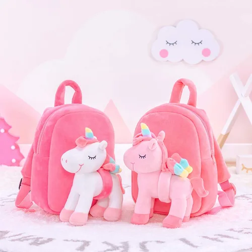 Miniatura 23 de Lazada Mochila para niños pequeños, juguetes de animales de peluche, mochila pequeña, color gris, 9.5 pulgadas