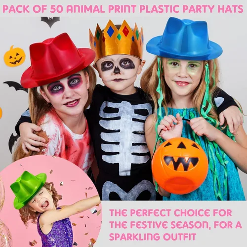 Miniatura 6 de Handepo 48 sombreros de vaquera de Halloween a granel, disfraz de cosplay metálico, suministros de fiesta para adultos