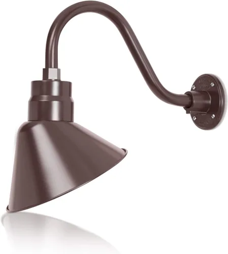 Miniatura 33 de Lámpara de señal de cuello de cisne con pantalla angular negra satinada de 10 pulgadas con brazo de extensión largo de 22 pulgadas, aplique de pared
