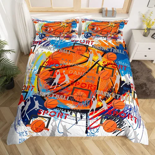Miniatura 37 de Juego de funda de edredón para niños con diseño de gato lindo, tamaño individual, juego de ropa de cama con hojas de flores, luna, noche y cielo