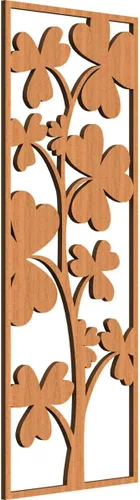 Miniatura 79 de 9 3/8 pulgadas de ancho x 24 3/8 pulgadas de alto x 1/4 pulgadas de alto, Bradford Paneles de pared decorativos de madera de calado, roble rojo rojo