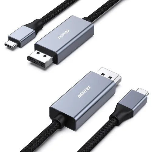 Miniatura 10 de BENFEI Cable USB-C a DisplayPort de 10 pies (8K a 60Hz 4K a 144 Hz), cable USB tipo C a DisplayPort [compatible con Thunderbolt 3/4/5] con iPhone 15