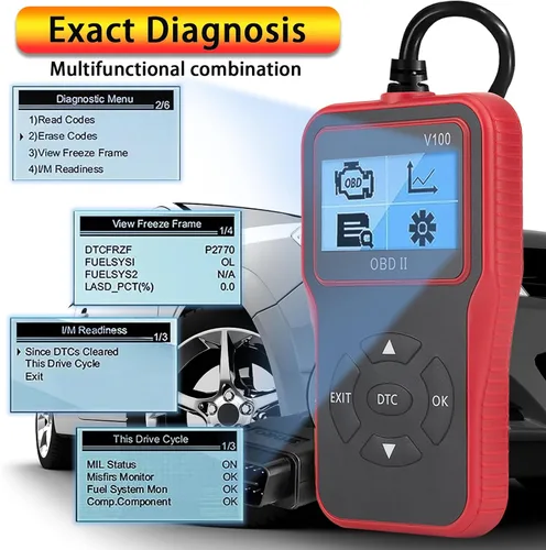 Miniatura 4 de Herramienta de diagnóstico de diagnóstico V100 OBD2, lector de código, herramienta de diagnóstico de luz del motor, probador de voltaje de batería