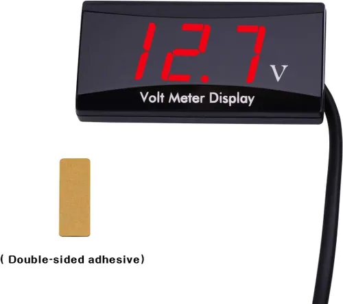 Miniatura 6 de Voltímetro digital de auto DC 12 V – AIMILAR con pantalla LED, medidor de voltaje para auto o motocicleta (Rojo)
