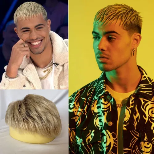 Miniatura 8 de Voloria Sistemas europeos de reemplazo de cabello humano virgen tupé para hombres, encaje suizo suave frontal mono encaje superior grueso PU