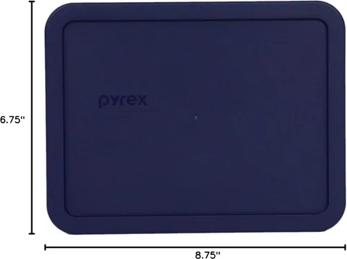 Miniatura 5 de Pyrex 7211-PC - Tapa de repuesto para almacenamiento de alimentos de 6 tazas, azul, rectangular (paquete de 2) - Fabricado en EE. UU
