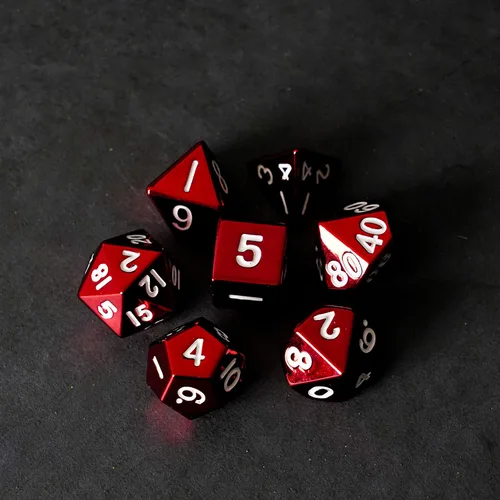 Miniatura 8 de FanRoll - Juego de dados poliédricos de metal de 0.630 in, plata antigua, dados de juego de rol para Calabozos y Dragones