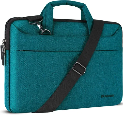 Miniatura 8 de DOMISO Bolsa mensajero de hombro tote para laptop de 14 pulgadas para mujeres y hombres, bolsa de computadora para viajes de negocios y trabajo