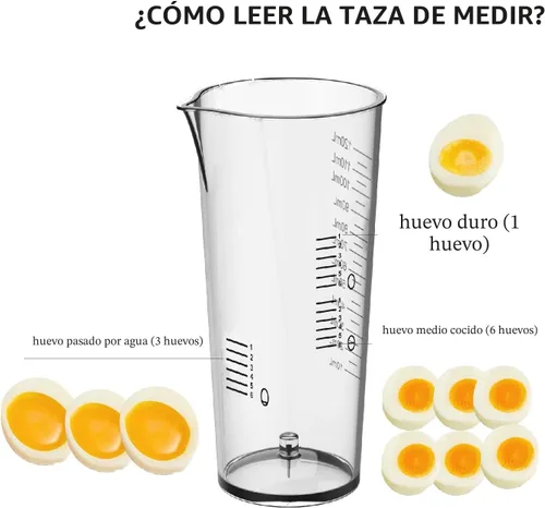 Miniatura 6 de Evoloop - Olla rápida para huevos eléctrica con capacidad para 6 huevos, para huevos cocidos suaves, medianos, duros, con máquina de escalfar