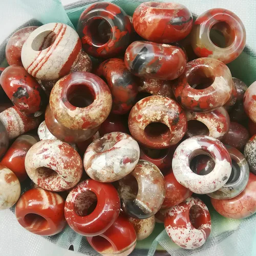 Miniatura 18 de 15 cuentas de cristal y piedras curativas de aventurina verde natural con agujeros grandes y piedras curativas, bricolaje de 0.236 pulgadas