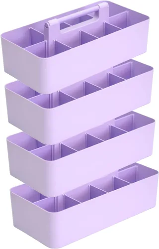 Miniatura 38 de Cesta grande portátil, divisores DIY, 8 compartimentos, organizador para suministros escolares, de oficina, para el hogar y negocios, cesta portátil