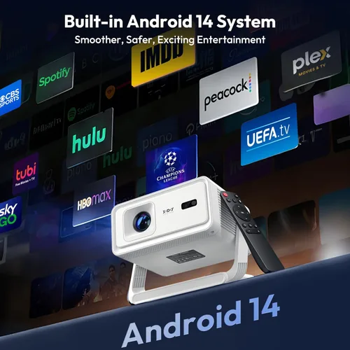 Miniatura 2 de Proyector con WiFi y Bluetooth compatible con proyector inteligente portátil 4K 1080P, XGODY Gimbal A1 enfoque automático, corrección trapezoidal