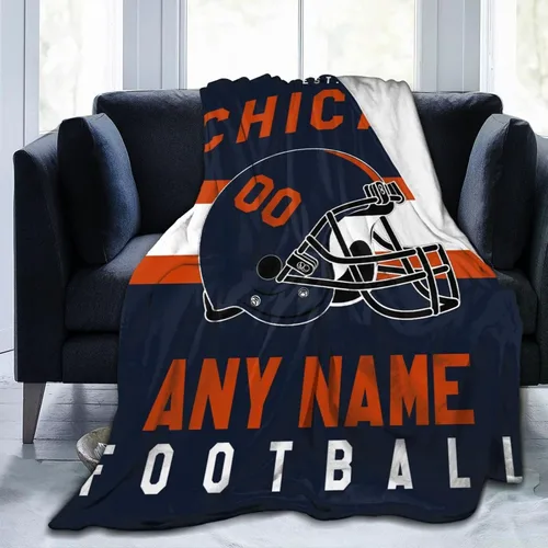 Miniatura 21 de SEAGGS Manta personalizada con diseño de ciudad de fútbol americano, decoración personalizada, manta impresa para añadir cualquier nombre y número
