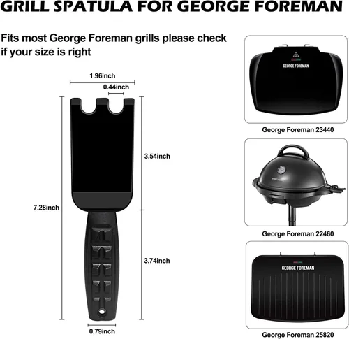 Miniatura 2 de XYK Paquete de 2 espátulas raspadoras para parrillas George Foreman de interior y otras parrillas interiores con ranuras, herramienta limpiadora