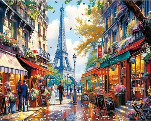 Miniatura 7 de Paquete de 6 pinturas de cóctel retro por números para adultos principiantes, vintage fácil de pintar por números sobre lienzo, kit de pintura al