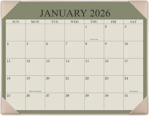 Calendario de escritorio 2026 con alfombrilla de escritorio, calendario pequeño de escritorio de 18 meses desde enero de 2026 hasta junio de 2027,