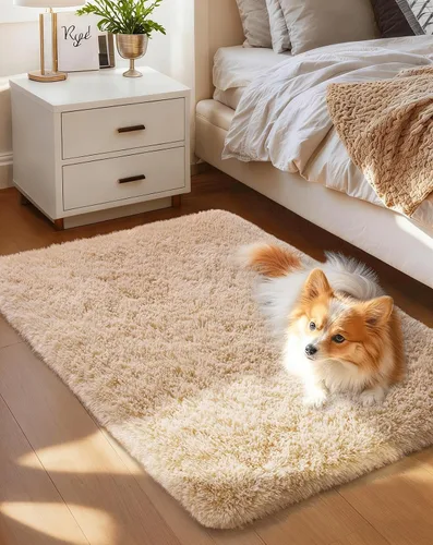 Miniatura 145 de Ophanie Alfombra Verde de Césped, Alfombras de Área para Dormitorio, Alfombra Shag Esponjosa de 4x6 pies, Suave Peluda Afelpada Linda para Niños 7