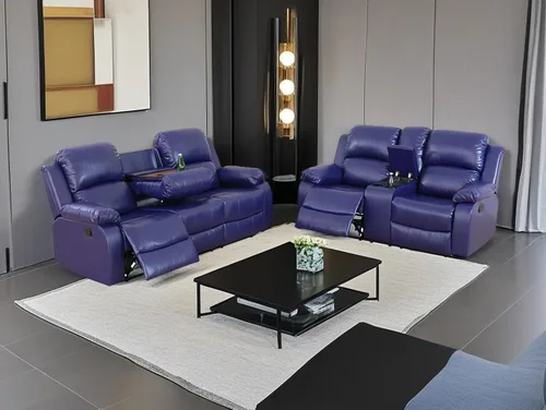 Miniatura 9 de Juego de sala de Estar reclinable de 3 piezas, juego de sofá reclinable Manual para conjunto de muebles de sala de Estar, con consola de Gris oscuro